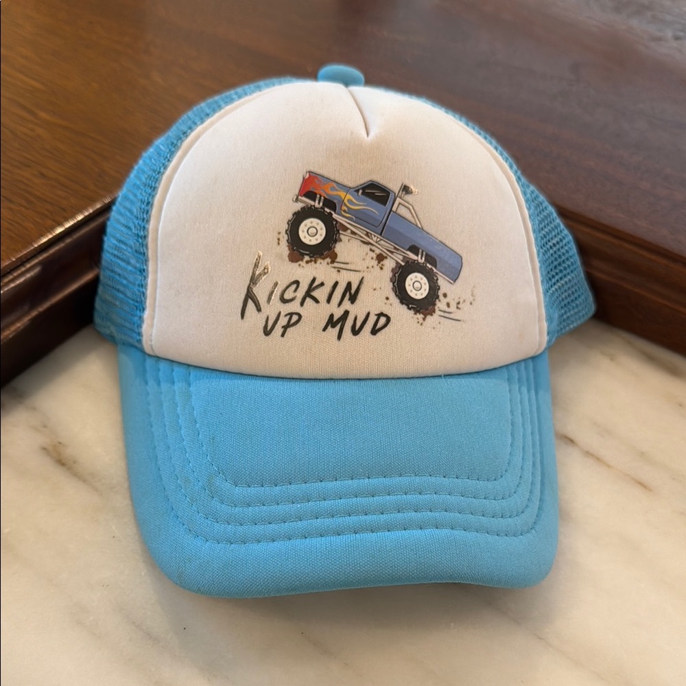 Blue and White Kids Trucker Hat